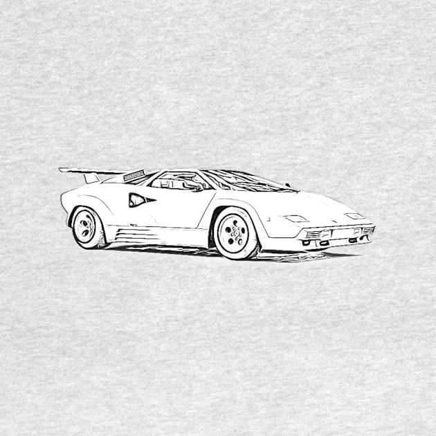 Countach Wireframe by Auto-Prints